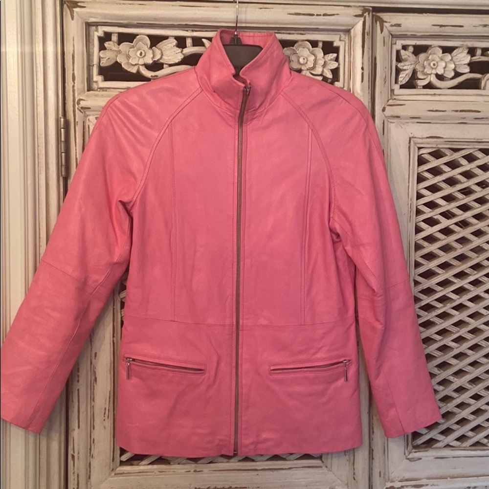 Vintage pink leather jacket